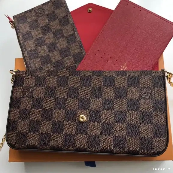 First bags ru Vuitton Felicie Pochette Louis Bag N63032 Damier 0514